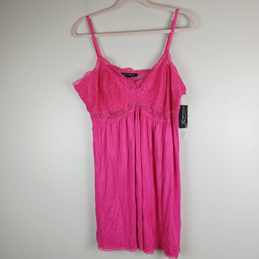 INC International Concepts Lace-Trim Pink X Lg Women's Chemise Nightie